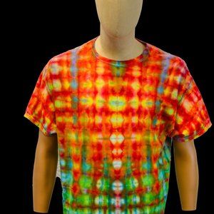 Hanes XL Tie Dye Shirt with Vibrant Oranges, reds and Greens